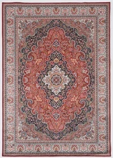 Linon Eclipse Sanlin Woven Polyester 3'3"x 5' Rug in Red