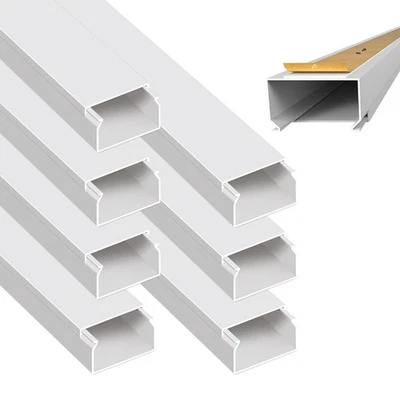 8m Kabelkanal selbstklebend 30x20 mm PVC Installationskanal Klebeband + Bohren - Bild 1 von 4