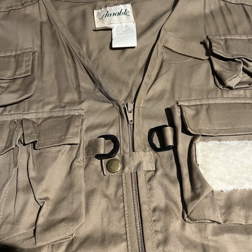 Ausable Vest Mens 2XL Tan Multi Pocket Utility Fly Fishing Khaki Outdoors - Picture 4 of 6
