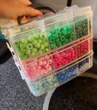 Plastic Pony Beads 3600 Pcs 6x9mm 18 Colors Bulk Pack for Jewelry DIY Crafts