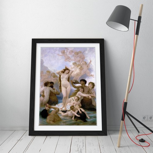 WILLIAM ADOLPHE BOUGUEREAU, EL NACIMIENTO DE VENUS - PÓSTER ARTÍSTICO ENMARCADO IMPRESIÓN 4 TALLAS - Imagen 4 de 10