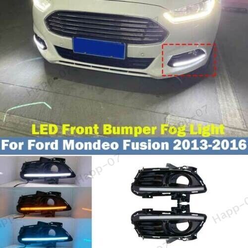 For Ford Mondeo Fusion 2013-2016 Front Fog Light Bumper Lamp LED Light DRL Refit - Picture 1 of 9