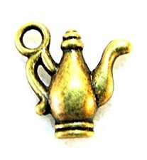 20Pcs. Tibetan Antique Bronze 3D TEAPOT Pitcher Charms Pendants Findings PR188