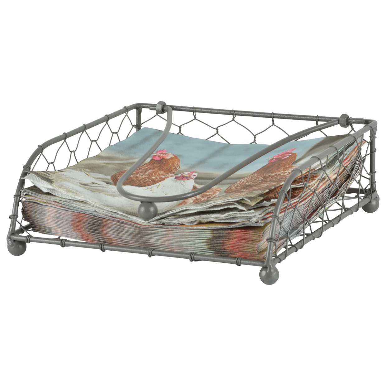 Napkin Serviette Tissue Holder Dispenser Grey Metal Home Décor Table Accessory