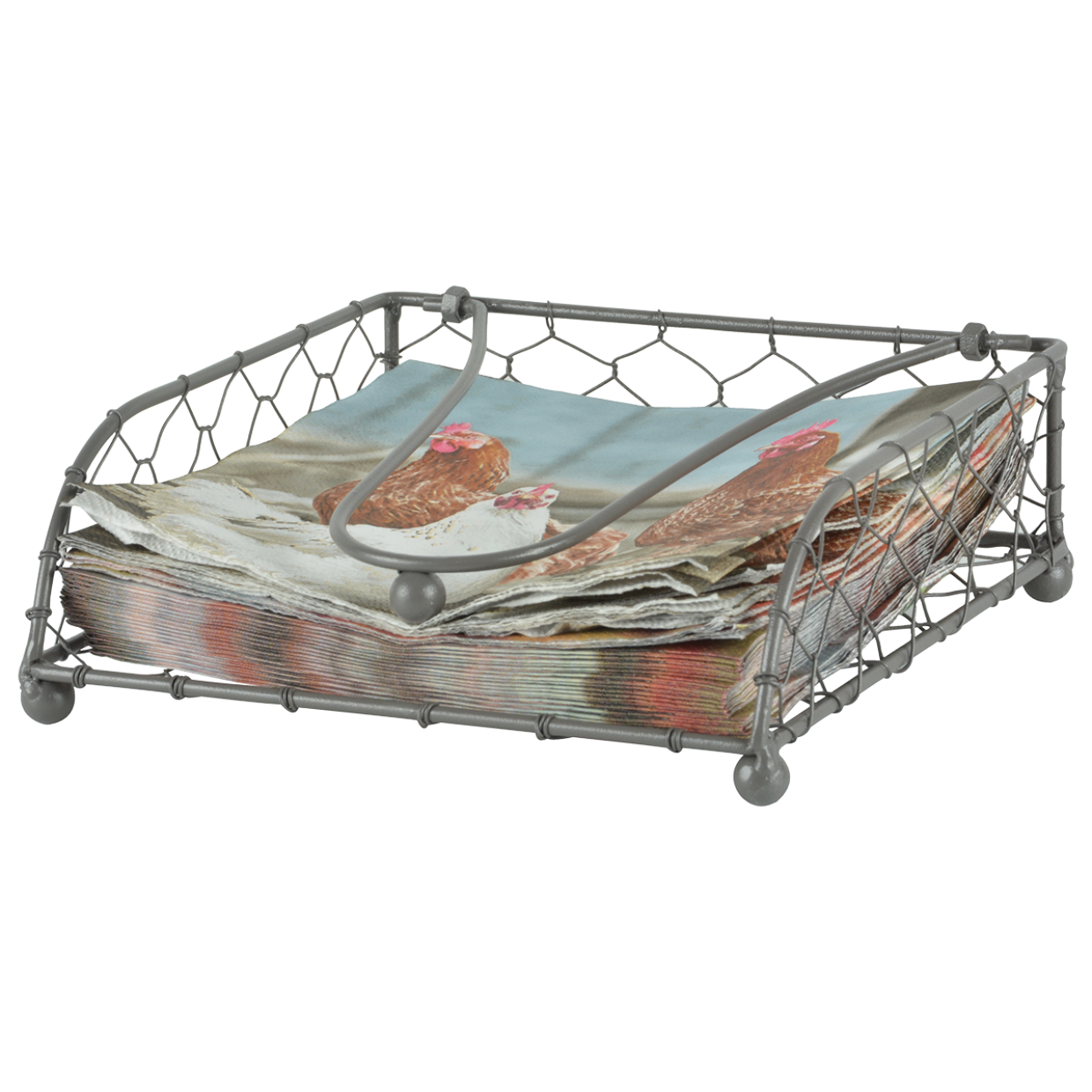 Napkin Serviette Tissue Holder Dispenser Grey Metal Home Décor Table Accessory