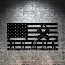 Personalized US Handyman Name Metal Sign. Custom DIY Man Wall Hanging