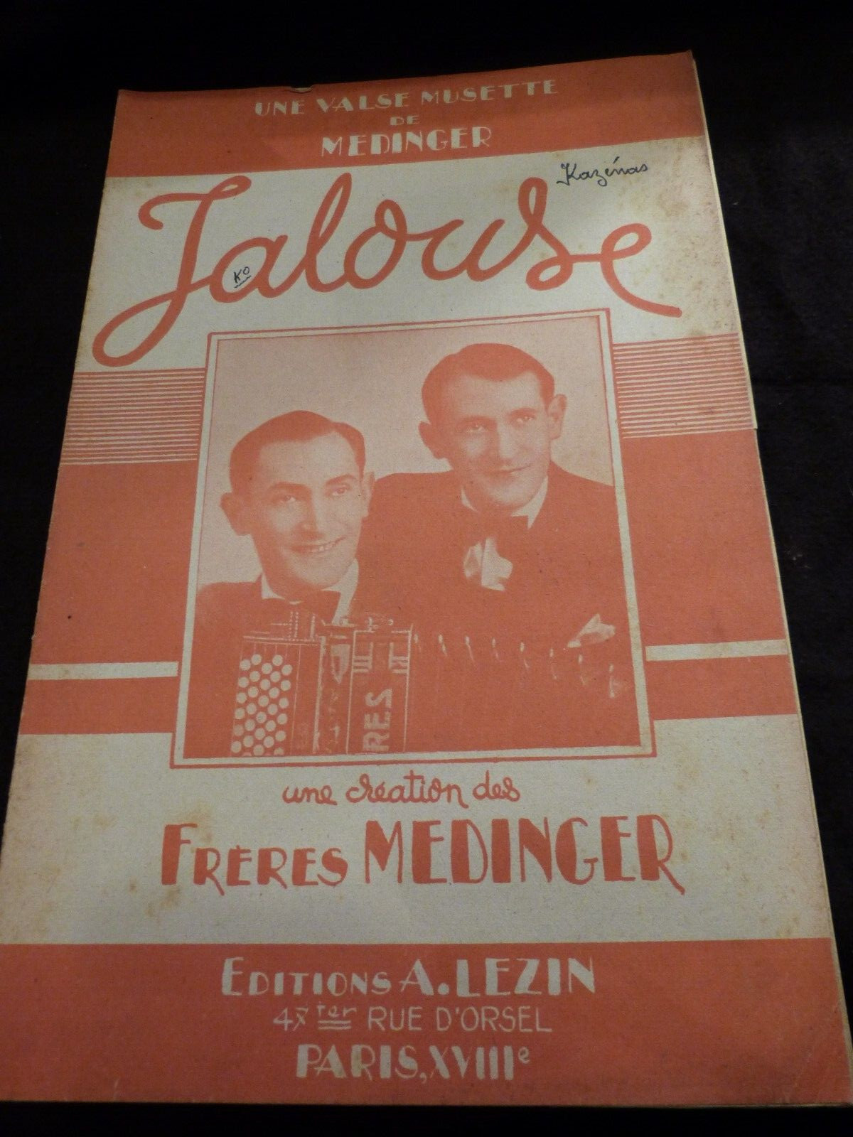 Partition Jealous Brothers Medinger Sheet Music