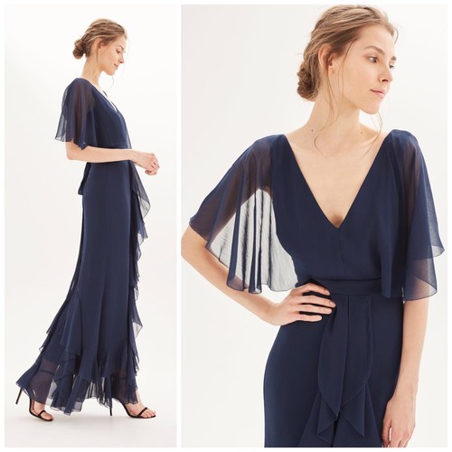 NWT Topshop Angel Sleeve Ruffle Maxi Dress (Size 2) - Picture 7 of 7