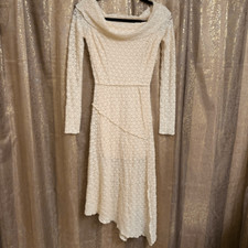 Urban Outfitters Yaya Ivory Soft Off The Shoulder Boho Dress XS NWOT