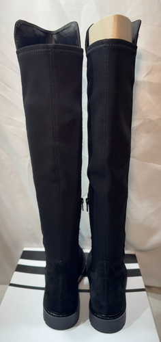 John Lewis Suede Boots Womens UK 5 / 38 Tilda 2 Black Riding Over The Knee Zip - Picture 8 of 22