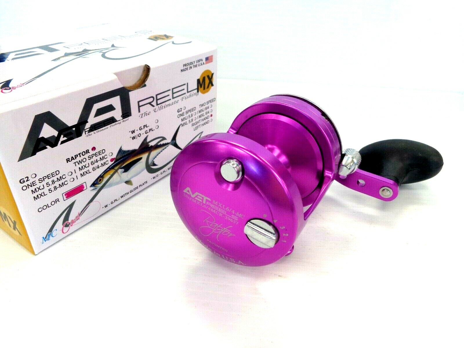 Avet RAPTOR MXL6/4 MC 2-Speed Lever Drag Reel MC Cast - PURP
