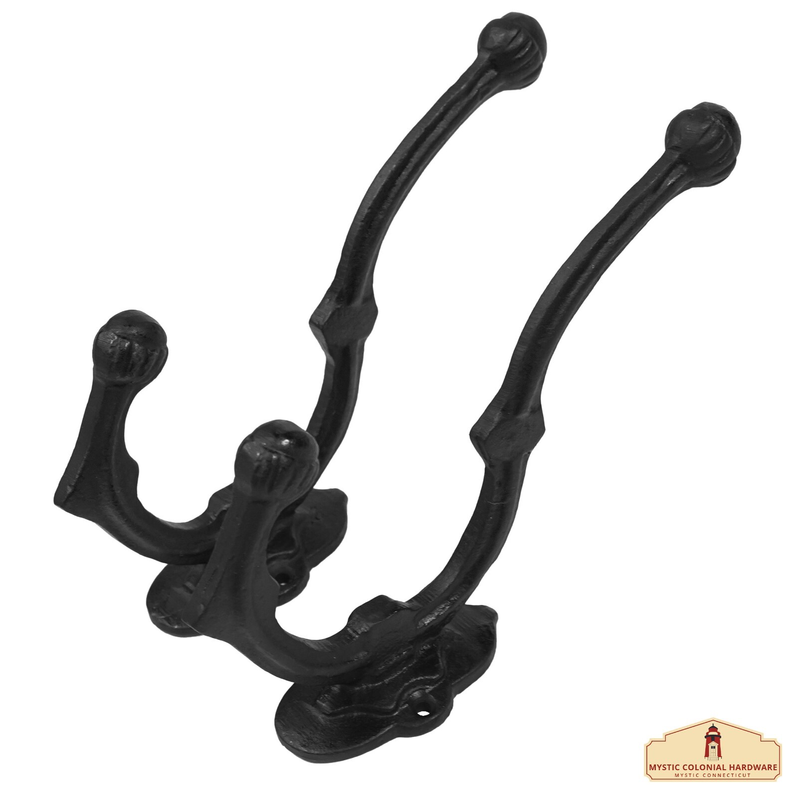 Cast Iron Coat Hook Rustic Heavy Duty Retro Utility Hanger For Towel, Bag - Pair