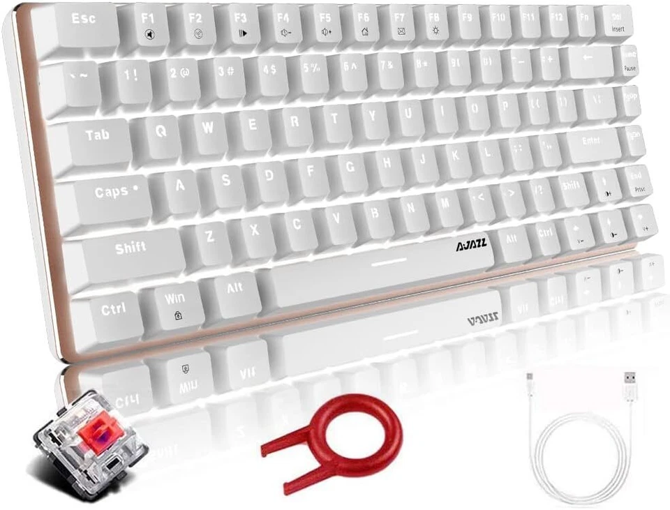 Mechanical Keyboard AK33 8 Rainbow LED Backlit USB Cable Gaming 82-key Compact - Image 4 of 4