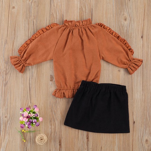 2PCS Kids Girls Causal Tops + Dress Set Skirt T-shirt Outfits Clothes Toddler - Picture 2 of 14