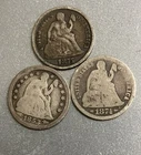 FREE SHIPPING Hi1853 1874 1875 Seated Liberty Dimes Priced To Sell Good Fillers