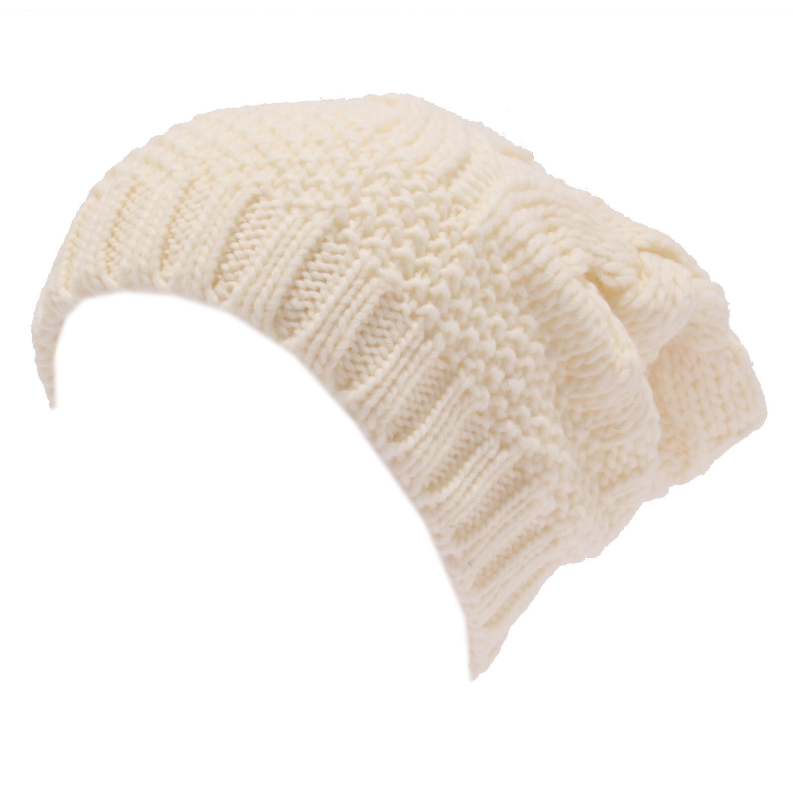 8077W женская полушерстяная шапка cappello donna NO BRAND цвета слоновой кости 8990₽