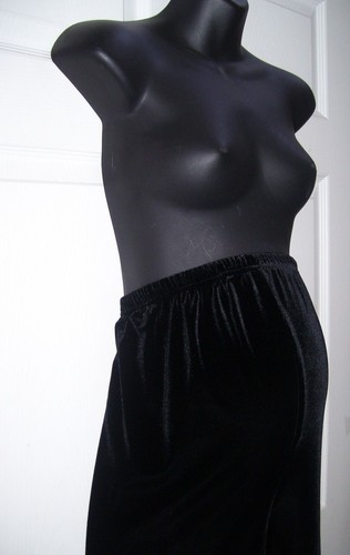 Pantalones de maternidad de terciopelo negro Baby & Me para mujer talla grande nuevos - Imagen 4 de 7