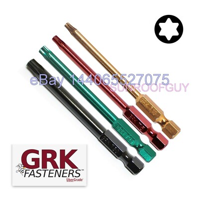 GRK Fasteners 3  TORX Bits (2/pk) (Choose T-10 thru T-30) Star NEW