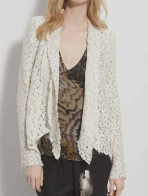 Elizabeth and James Ivory Luminista Lace Jacket  Sz S
