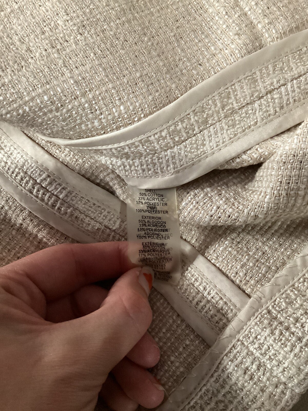 Karl Lagerfeld Cream Tweed Button Basic Jacket - image 7