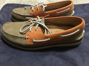 orange boat shoes