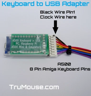TRUMOUSE Amiga Tastiera ad Adattatore USB - utilizzare una Tastiera Originale su PC, Pi & Emulatori