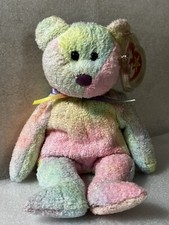 Ty Beanie Babies Groovy Bear 1999 New with Tags  Hang Tag Protector RETIRED