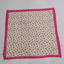 Vintage Pink Floral Hankerchief Bandana Scarf With Roses Or Flowers