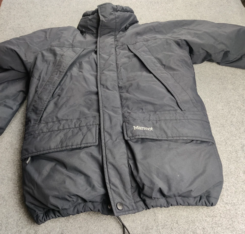 Chaqueta de Plumón Marmot Juvenil Mediana Negra 650 Relleno Niño Informal Juego Escuela Foto 2 de 4