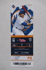 NEW YORK METS VS PHILLIES 4/19/2017 FULL TICKET ~ JAY BRUCE (2 HRs/5 RBI)