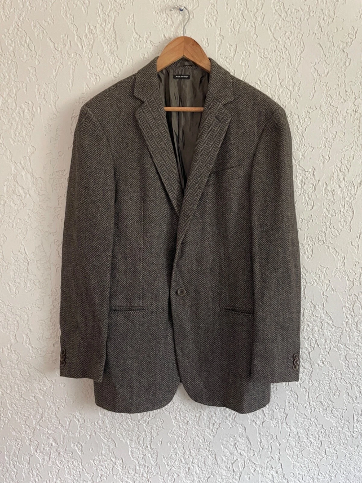 ? GIORGIO ARMANI® Blazer luxueux cheveux de chameau bébé tweed à chevrons   48 (42)