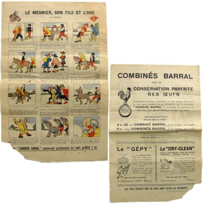Der Müller sein Sohn & Esel Geflügelzucht Kombi Barral um 1930 Bildform Epinal