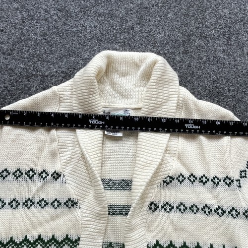 Vintage Cardigan Sweater Womens Mens Size M 38/40 Grandpa Green Ski Nordic - Picture 8 of 15