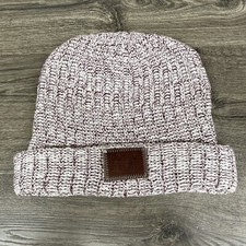 Love Your Melon Beanie Cozy Knit Unisex Red Soeckle Cuffed One Size Fits All