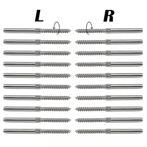 40X Stainless Steel DIY Balustrade Kit Wire Rope Terminal Lag Swage Fittings 316 - Picture 2 of 12