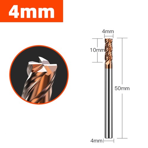 Brocas de torno CNC fresadora recubierta TiSiN 4 flautas fresa de extremo de carburo sólido - Imagen 19 de 41