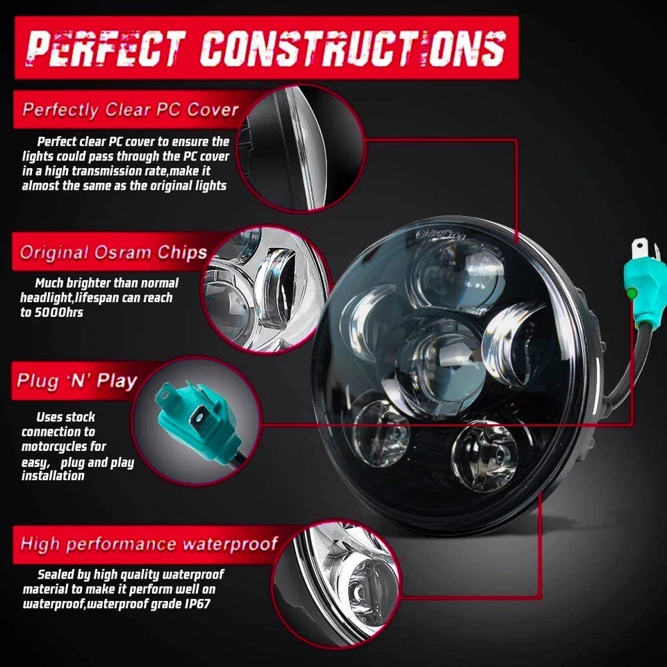 Fury Daymaker LED Headlight For Honda VT1300, Fury, Sabre, Insterate, Stateline - Image 3 of 4