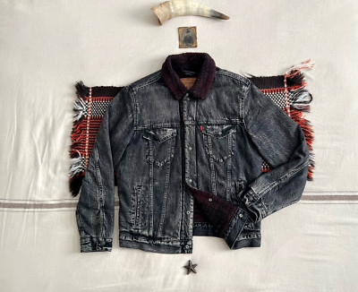 Levis Sherpa Trucker Jacke M Justin Timberlake Fresh Leaves Rare Black Acid 46''