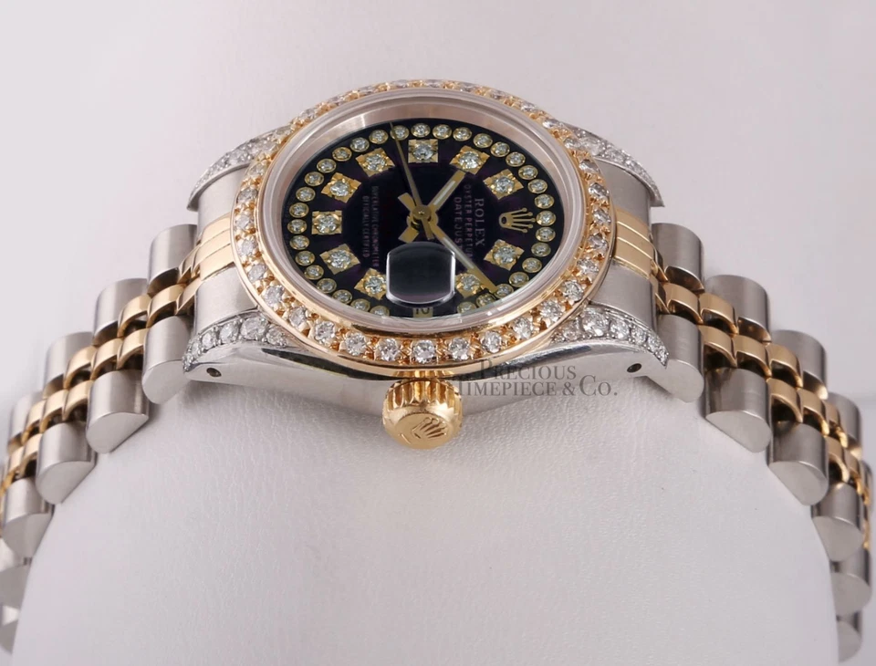 Rolex Lady Datejust 26 mm TT/SS-Diamond Lug-Esfera Diamante Negra-Bisel Diamante 18k Foto 3 de 4