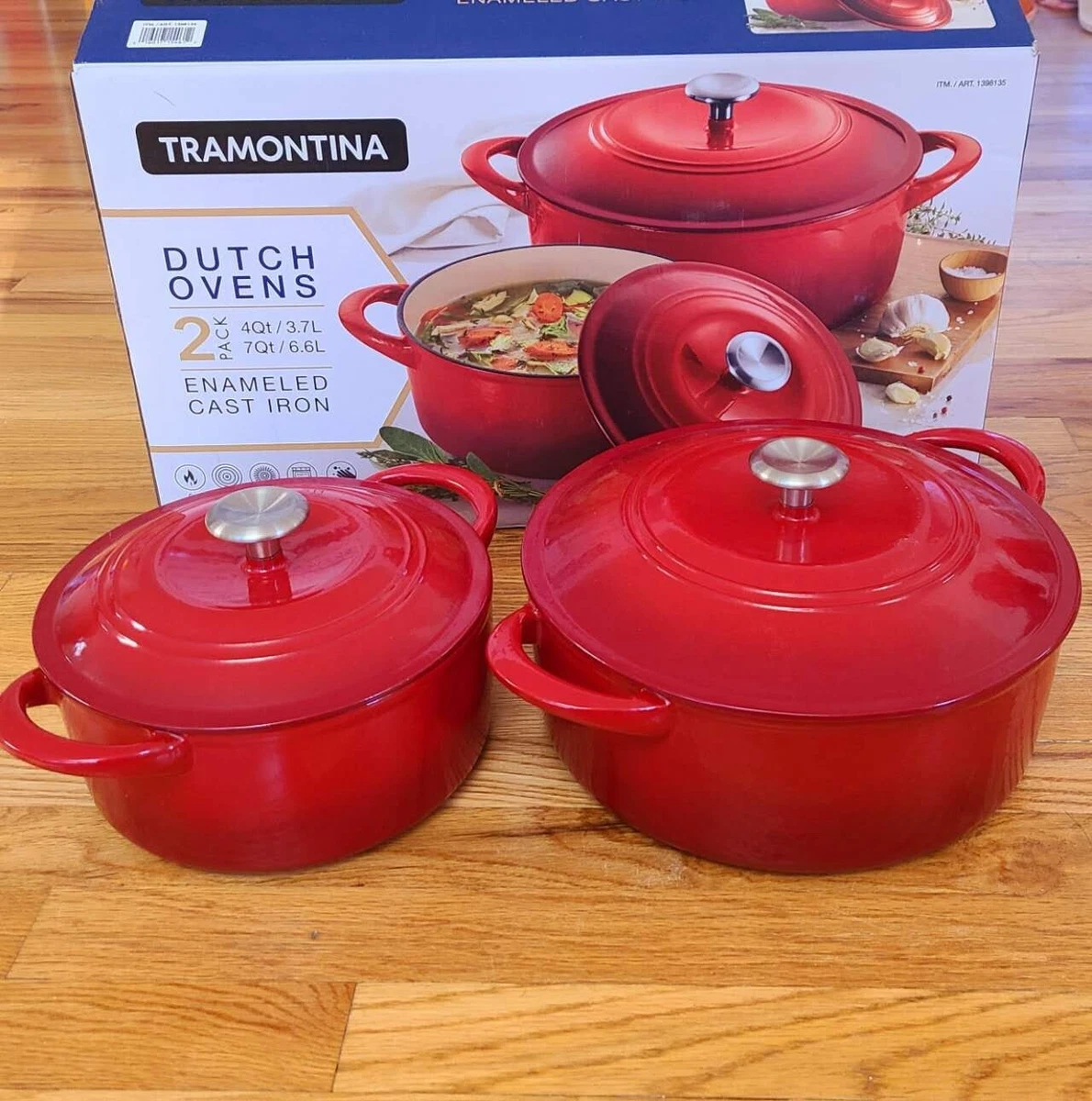 Exclusive Price Cut Tramontina Enameled Cast Iron Dutch Oven, 2pack , enameled cast iron pot