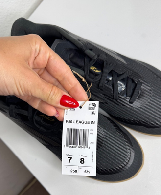 Adidas F50 League IN Black White Gum Indoor Soccer Shoes  display picture 3