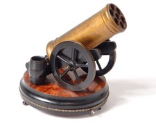 Cigar cellar music box wood cannon barrel system Napoleon III 19th century