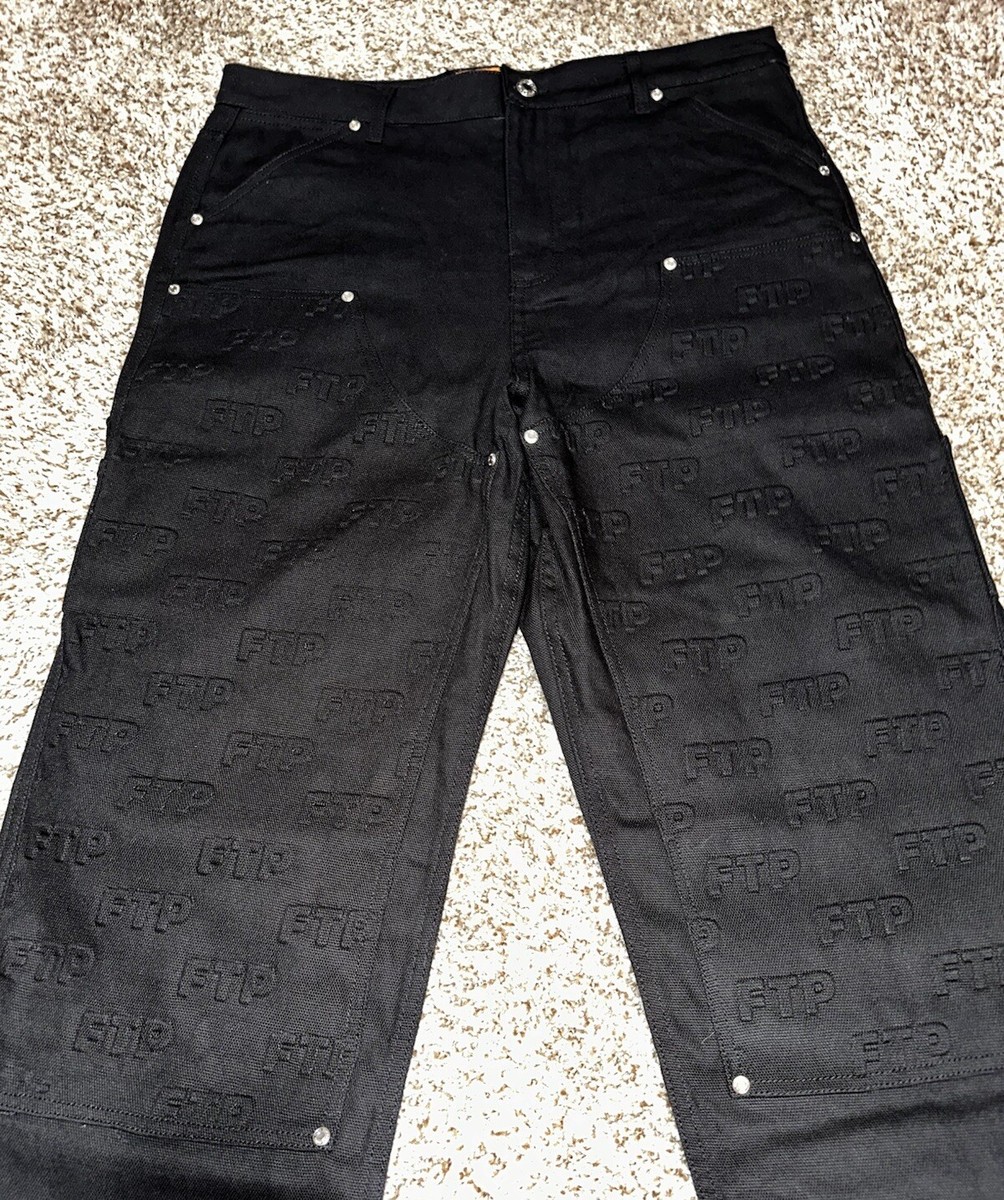 FTP Embossed All Over Logo Double Knee Work Pant Size 34 FTP Embossed All Over Logo Double Knee Work Pant Size 34