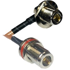 RG400 N Female Bulkhead Angle to N FEMALE BULKHEAD RF Cable FAST-SHIP LOT