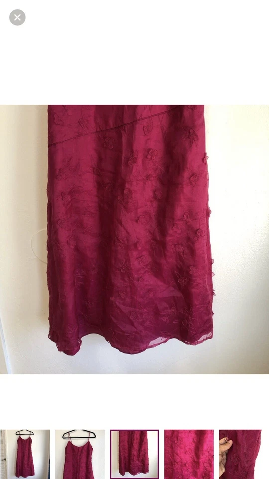 Vintage Nicole Miller Fairycore midi dress 3d floral size 8 Wedding Guest - Image 3 of 4