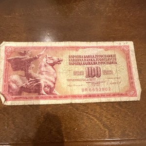 Yugoslavia 100 Dinara Banknote 1961 uncirculated