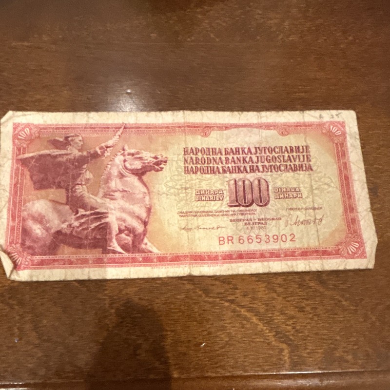 Yugoslavia 100 Dinara Banknote 1961 uncirculated