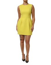 Dolce & Gabbana Yellow A-line Sheath Sleeveless Mini Women's Dress