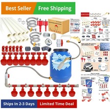 Complete Set Pipeline Automatic Chicken Waterer System58 Accessories Included...