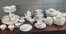 Vtg WWII Fine China Set Royal Rose Japan Rare 58 Pieces Holiday Dinner Dining!!